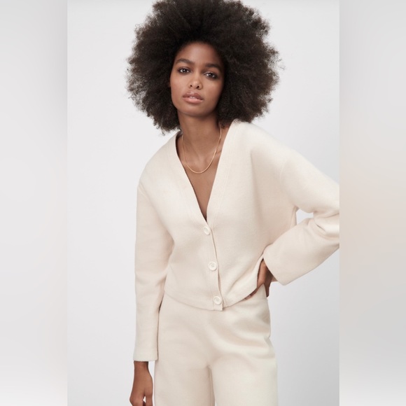 ZARA CREAM SOFT CARDIGAN - Picture 2 of 8